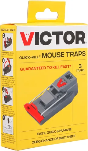 Miniatura 3 de Trampas para ratones Victor M140-3B de muerte rápida para interiores para el hogar - 3 trampas para ratones reutilizables