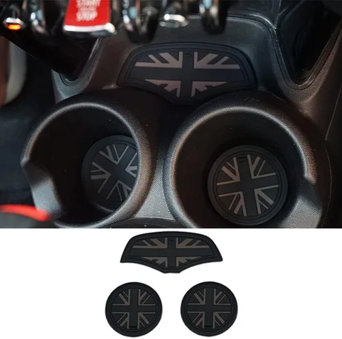 Miniatura 2 de Mini F55 F56 Posavasos para Coche, Juego de 3 Posavasos Antideslizantes Caja de Almacenamiento Alfombrilla de Silicona Antiimpacto para Portavasos