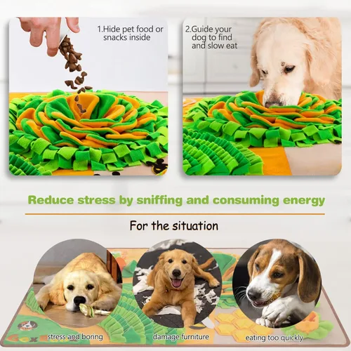 Miniatura 4 de Tapete de olfateo para perros de 40 x 27 pulgadas, tapete grande de alimentación para perros para olfatear la nariz, alimentador más lento, tapete