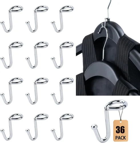 Miniatura 10 de Ganchos de conector para colgar ropa, clips extensores resistentes, organizador de mini ganchos de conexión en cascada para perchas de plástico