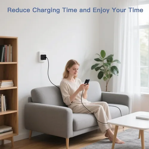 Miniatura 7 de Bloque de carga súper rápido Samsung de 45 W, paquete de 2 bloques de carga rápida tipo C con cable de carga USB C de 3 pies