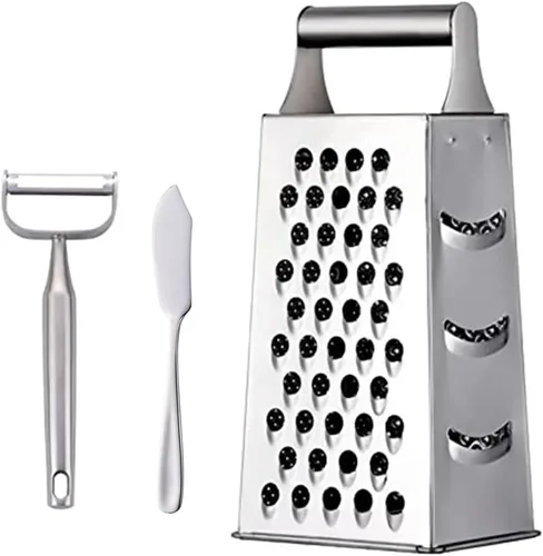 Miniatura 5 de Rallador de caja de 4 lados para cocina, rallador de queso de acero inoxidable con asa, cortador de verduras multifunción para queso, jengibre