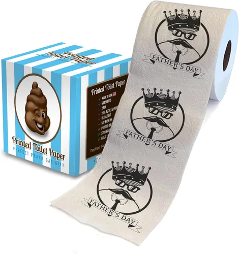Miniatura 14 de Printed TP Rollo de papel higiénico con estampado de dibujos animados para el Día del Padre, divertido regalo de broma, regalos lindos para papá