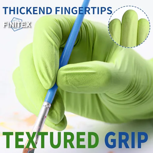 Miniatura 2 de FINITEX Nitrile Disposable Gloves - Green 3.5mil 100/1000PCS Powder-Free Latex-Free Medical & Food Use Verde (Small 100)