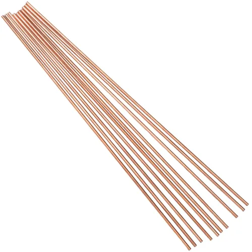 Therwen 10 barras redondas de cobre puro de 11.8 pulgadas de longitud de metal sólido de cobre sólido, barra de torno para manualidades (0.12