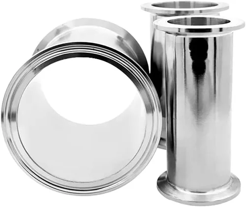 Miniatura 2 de Beduan - Tubo sanitario de tres abrazaderas, tubo de carrete de acero inoxidable sin costuras de 6 pulgadas de longitud con abrazadera triple de 2