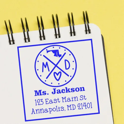 Miniatura 94 de Sello entintado moderno con nombre y dirección del estado de Alabama – Sello de dirección de devolución personalizado para invitaciones de despedida