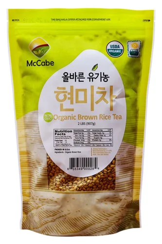 McCabe Té de arroz integral orgánico, té de arroz integral tostado, 2 libras (32 onzas) | Té orgánico certificado por USDA y CCOF | Producto de