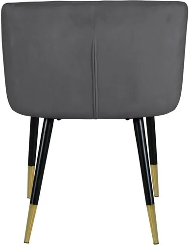 Miniatura 4 de Meridian Furniture Louise Collection Modern Silla de comedor tapizada de terciopelo contemporáneo con punta dorada, patas de metal negro, 24