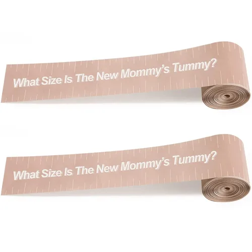 2 Rollos de 2 Pulgadas x 150 Pies Cinta Métrica para Baby Shower Medición de Barriga Juego de Barriga Cinta Métrica de Papel para Barriga para