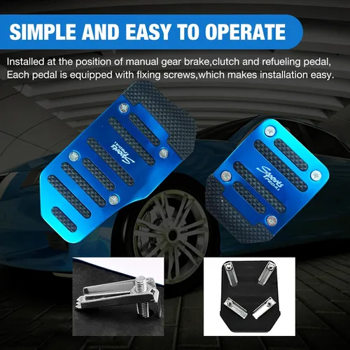 Miniatura 3 de Pack-3 Juego de almohadillas antideslizantes para pedal de automóvil, fundas para pedal de acelerador, protectores de pedal de freno de automóvil
