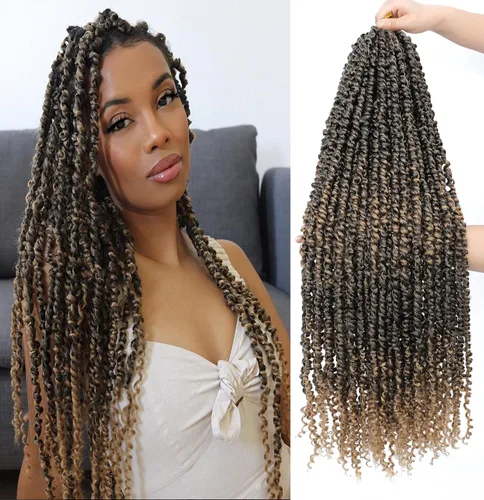 Miniatura 18 de Cabello Corto PassionTwist de 8 Pulgadas Cabello Pre-retorcido Passion Twists Cabello de Ganchillo Pre-enrollado Cabello Rizado de Ganchillo para 1b