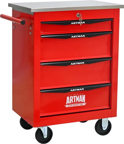 Miniatura 34 de Carro de herramientas con 7 cajones con ruedas, cofre de almacenamiento de herramientas con ruedas multifuncional, organizador de cajones con ruedas