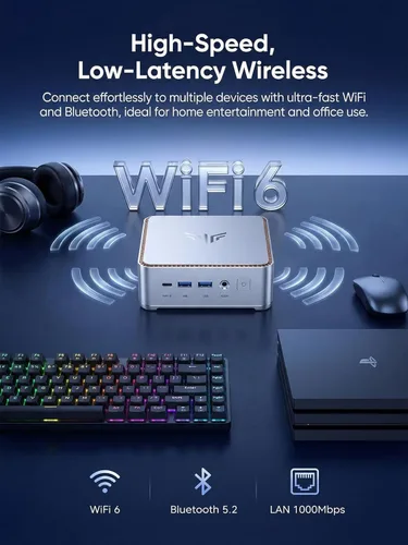 Miniatura 6 de KAMRUI Hyper H2 Mini PC con Windows 11 Pro, Intel Core 14450HX Mini Computadoras (10C/16T, 4.8GHz), 32GB RAM 1TB PCle4.0 SSD Micro PC de escritorio