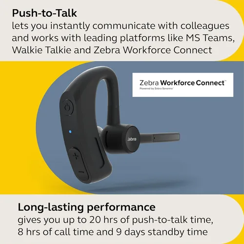 Miniatura 3 de Jabra Realiza 45 auriculares inalámbricos Bluetooth Push-to-Talk (PTT), micrófono con cancelación de ruido, funcionalidad Push-to-Talk, modo