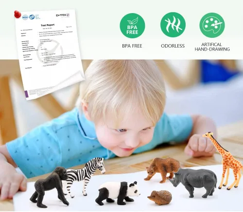 Miniatura 2 de Volnau Mini figuras de juguetes de animales de safari, 12 figuras salvajes en miniatura para niños pequeños, regalo de Navidad, cumpleaños, paquete