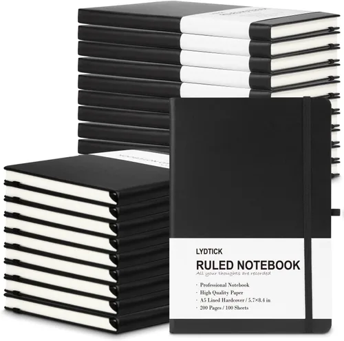 Paquete de 20 Diarios para Escritura, Cuadernos con Rayas Universitarias a Granel, Cuadernos de Tapa Dura (200 Páginas) para Toma de Notas, Diarios