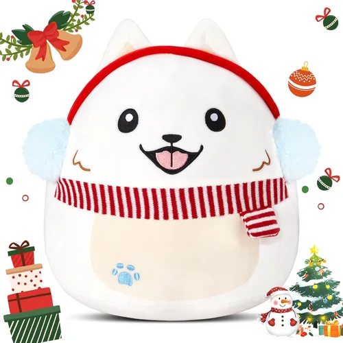 Miniatura 7 de Almohada de felpa de tigre de Navidad iluminada de 12 pulgadas, con animales de peluche de tigres musicales con luz LED nocturna, decoración
