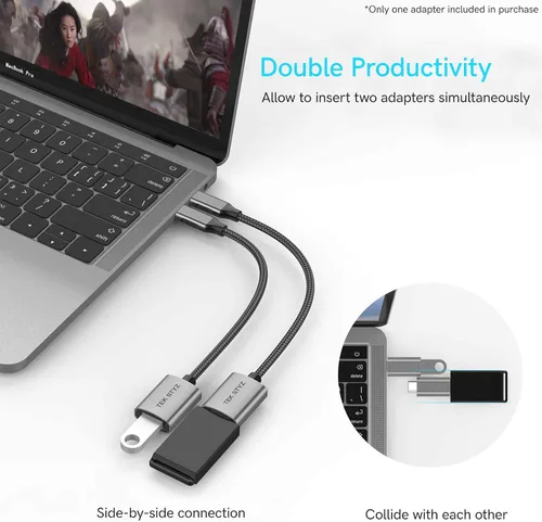 Miniatura 3 de USB-C USB 3.0 adaptador funciona para LG VS996 OTG Type-C/PD macho USB 3.0 hembra convertidor (5 Gbps)