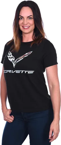 Miniatura 2 de JH DESIGN GROUP Camiseta Chevy Corvette C7 Emblem Mujer Negro Rojo Heather-Gris