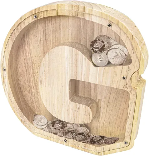 Miniatura 25 de FixtureDisplays® Alcancía de madera para gatos, alcancía de ahorro para niños, bonita moneda de recuerdo para niños y niñas, es un regalo único