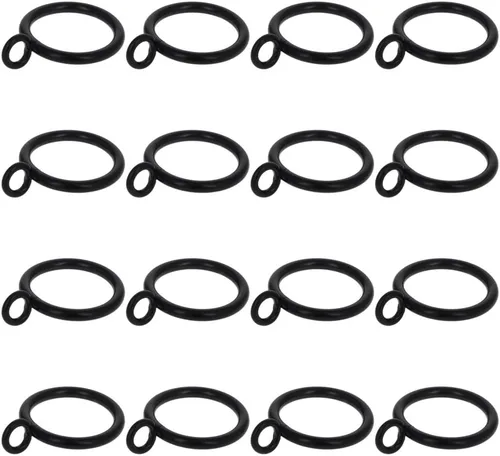 Miniatura 28 de MroMax Anillos de cortina con ojales, anillos de cortina negros de metal de 1-1/2 pulgadas de diámetro interior de 1.496 in de diámetro, anillos