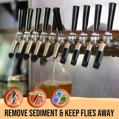 Miniatura 5 de 2 cepillos de grifo de cerveza de limpieza larga para grifo de cerveza de barril, con 3 tapones de grifo de cerveza, cepillo de grifo de cerveza, 5