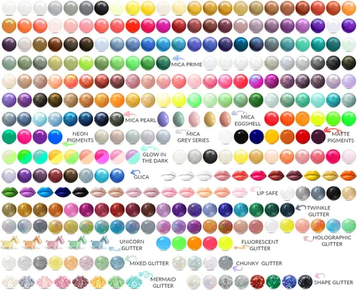Miniatura 9 de MARBLERS - Polvo de mica fluorescente, pigmento mate, tinte, no tóxico, vegano, libre de crueldad, esmalte de uñas, arte de uñas, jabón, limo, vela