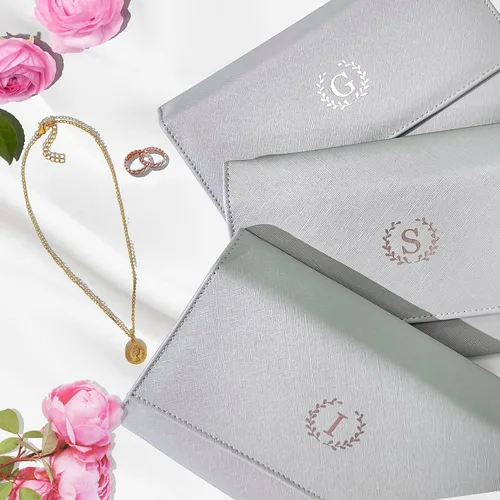 Miniatura 5 de Joyero de viaje personalizado con inicial, regalos personalizados con monograma para mujeres, regalos de propuesta de dama de honor, organizador