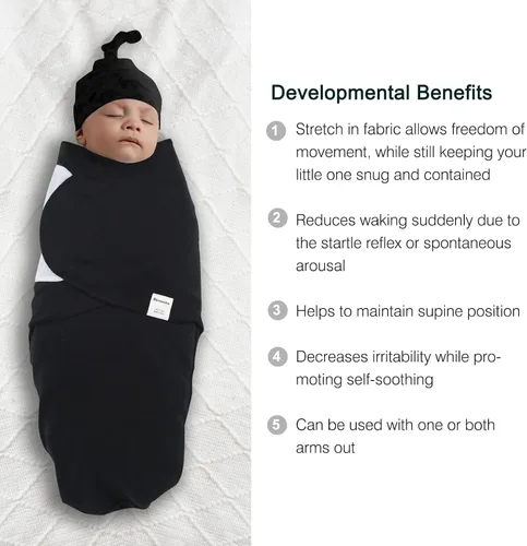 Miniatura 4 de Saco de dormir de algodón orgánico para bebés de 0 a 3 meses, suave, transpirable, hipoalergénica, para recién nacidos, unisex, para niños y niñas