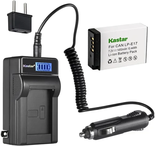 Kastar Paquete de 1 batería LP-E17H y cargador de CA LCD compatible con Canon KISS X8i, KISS X9i, Rebel SL2, EOS Rebel T6i, EOS Rebel T6s, EOS Rebel