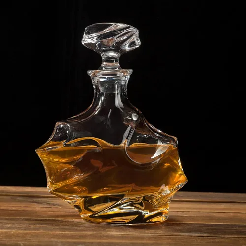 Miniatura 6 de KANARS - Decantador de whisky con tapón hermético, decantador grande de cristal hecho a mano para whisky, vino, bourbon, brandy, licor, centeno, ron