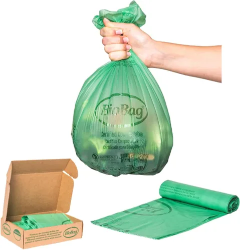 Miniatura 9 de BioBag Contenedor de compostaje de cocina para encimera y 25 bolsas compostables certificadas de 3 galones, aprobadas por BPI y ASTM D6400