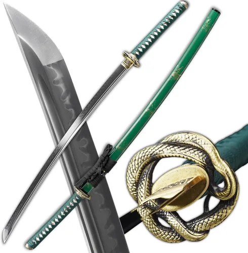Miniatura 14 de Espada Katana Samurai, templada en arcilla, acero T10, Hamon real, espada completa Full Tang, hecha a mano, samurái, extremadamente afilada