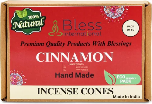 Miniatura 72 de Bless International Conos de incienso 100% naturales de lavanda hechos a mano, sumergidos a mano, libres de químicos orgánicos para purificación