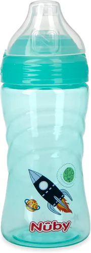 Miniatura 9 de Nuby Thirsty Kids - Taza de viaje deportiva de Tritan antiderrames con boquilla de silicona suave y cubierta de higiene, 12 onzas, estampado