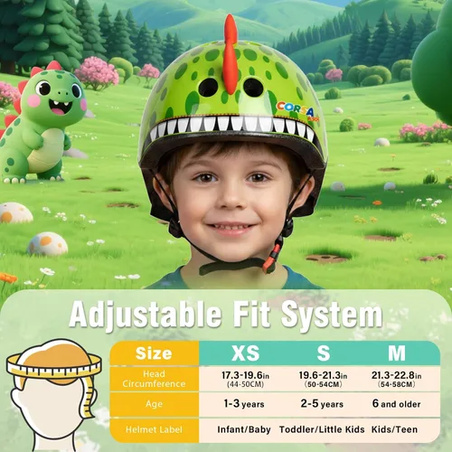 Miniatura 3 de Casco de bicicleta para niños pequeños, ajustable y multideportivo para niños y niñas, 2 tamaños