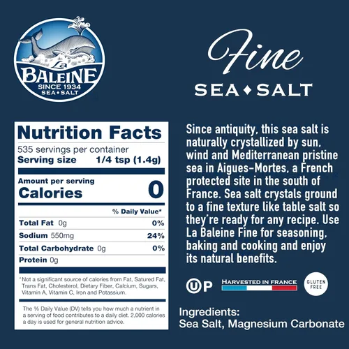 Miniatura 2 de La Baleine Sal de MarFine26,5ozCaso de 3