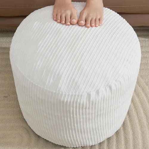 Miniatura 8 de WSOFRLAC Puf Otomano Reposapiés con Espuma Otomana Pequeña para Sala de Estar Otomanas Puf de Pana 26x18 pulgadas Pufs de Piso Reposapiés para Silla