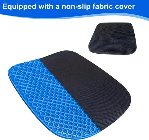 Miniatura 8 de Cojín de gel grande para asiento largo sentado con funda antideslizante, suave y transpirable, cojín para asiento de automóvil, cojín de asiento