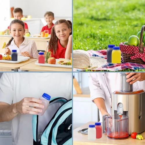 Miniatura 4 de Cornucopia Brands Paquete de 12 botellas de leche de plástico de 8 onzas, sin BPA, aptas para lavavajillas, multiuso para leche, jugo, batidos
