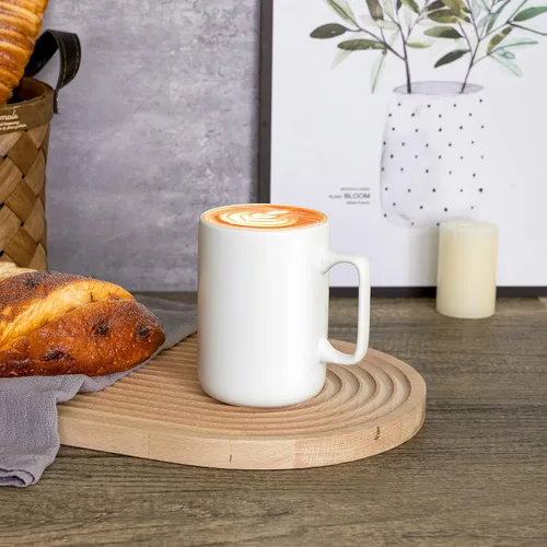 Miniatura 8 de ComSaf Juego de 6 tazas de café de cerámica, taza de café grande de 14 onzas, taza de té para oficina y hogar, taza de porcelana con asa