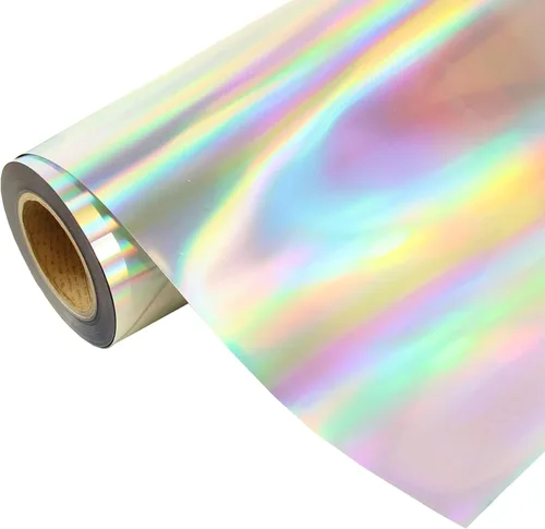 Miniatura 16 de Rollo holográfico Threadart Aqua de 3 yardas x 20 pulgadas de ancho, película de vinilo termotransferible de 20 pulgadas HTV Vendido por The Roll
