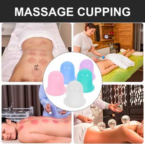 Miniatura 7 de Kit de 5 ventosas de silicona para terapia de masaje, ventosas al vacío para aliviar el dolor, cuidado de la piel, multi- para cara, cuerpo