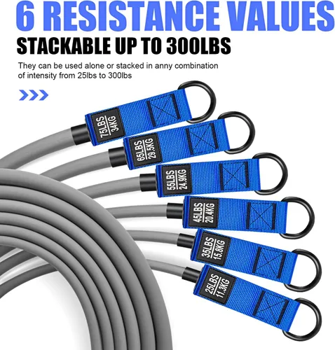 Miniatura 2 de HPYGN Bandas de Resistencia Pesada, Bandas de Ejercicio de 300LBS para Entrenamiento, Bandas de Fitness con Asas, Bandas de Entrenamiento para Azul