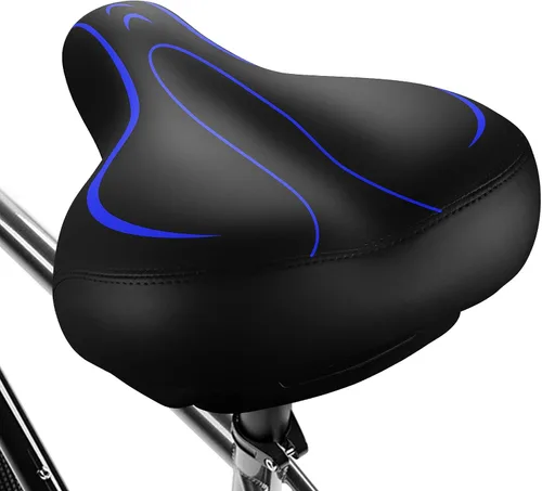 Miniatura 15 de Asiento de Bicicleta Extragrande, Asiento de Bicicleta Cómodo - Sillín de Bicicleta de Repuesto Universal - Asiento de Bicicleta de Cuero