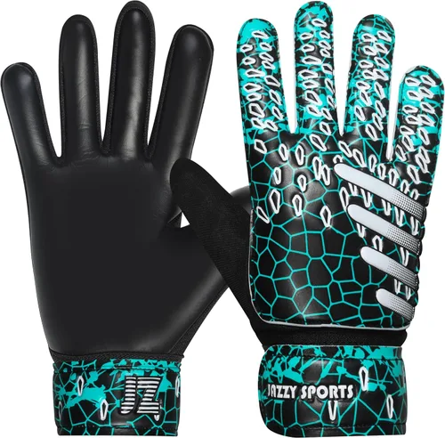 Guantes de portero de fútbol para niños, jóvenes y adultos, guantes de portero de fútbol funky con doble protección para la muñeca de 0.157 in de