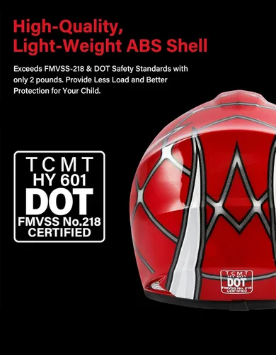 Miniatura 5 de TCT-MOTORPARTS DOT - Casco de motocross para niños y jóvenes, casco de cara completa para motocross, ATV, todoterreno, casco de cuatro ruedas, araña