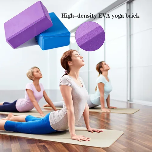 Miniatura 5 de Bloques de yoga, paquete de 2 bloques de yoga ligeros de espuma EVA de alta calidad, bloques de espuma de apoyo antideslizantes para yoga, pilates
