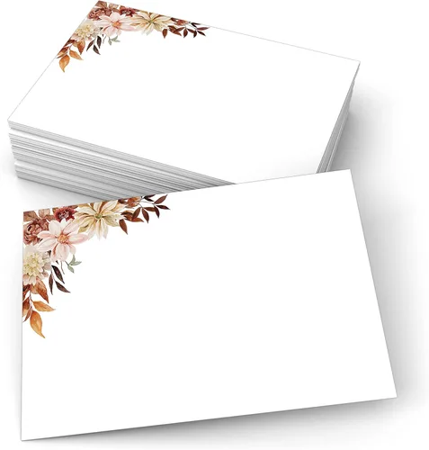 Miniatura 9 de 321Done Tarjetas florales rojas en blanco, juego de 50 tarjetas de notas de 4 x 6 pulgadas con diseño floral, tarjetas florales lisas, cartulina